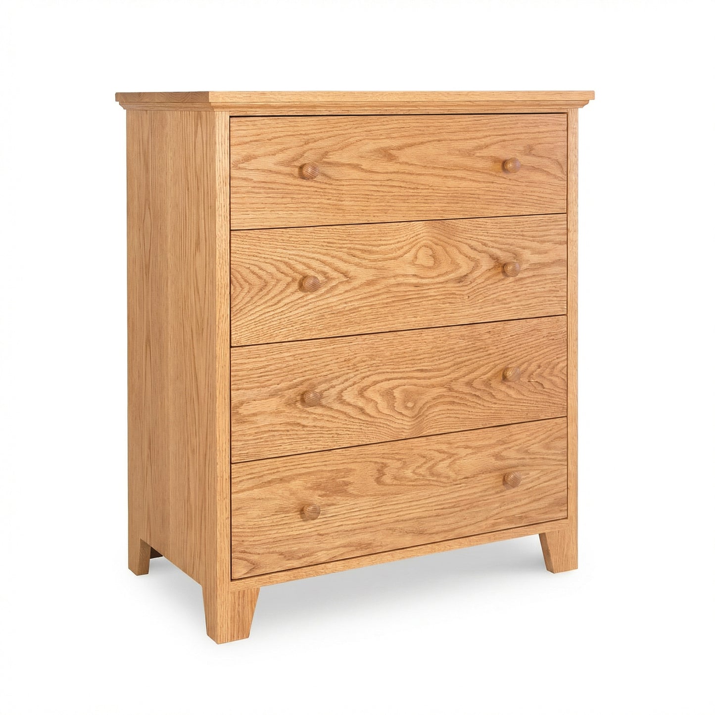 Lyndon Furniture American Country 4-Drawer Chest made from solid wood with round knobs, highlighting craftsmanship and quality materials.