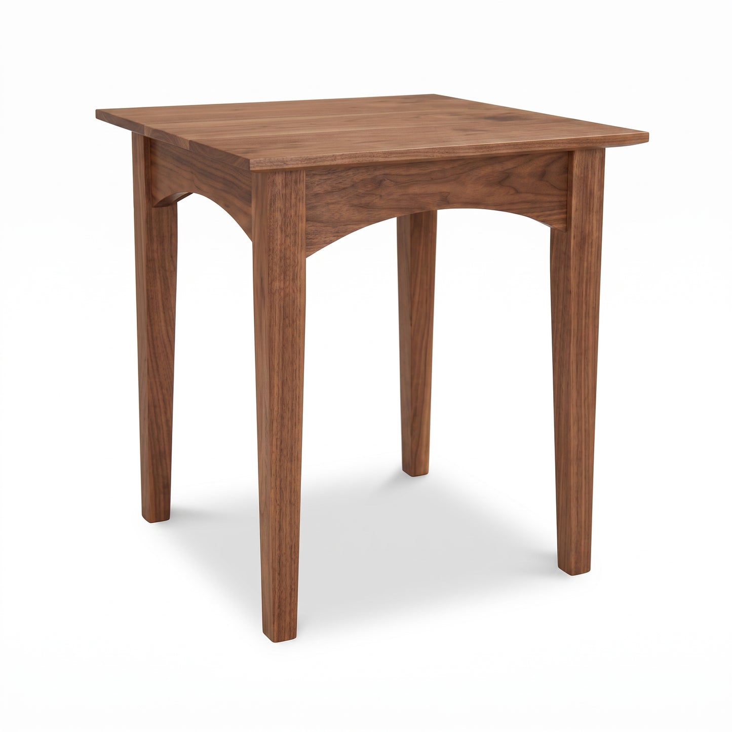 American Shaker End Table by Maple Corner Woodworks in solid wood with four straight legs and flat top, showcasing American made craftsmanship.