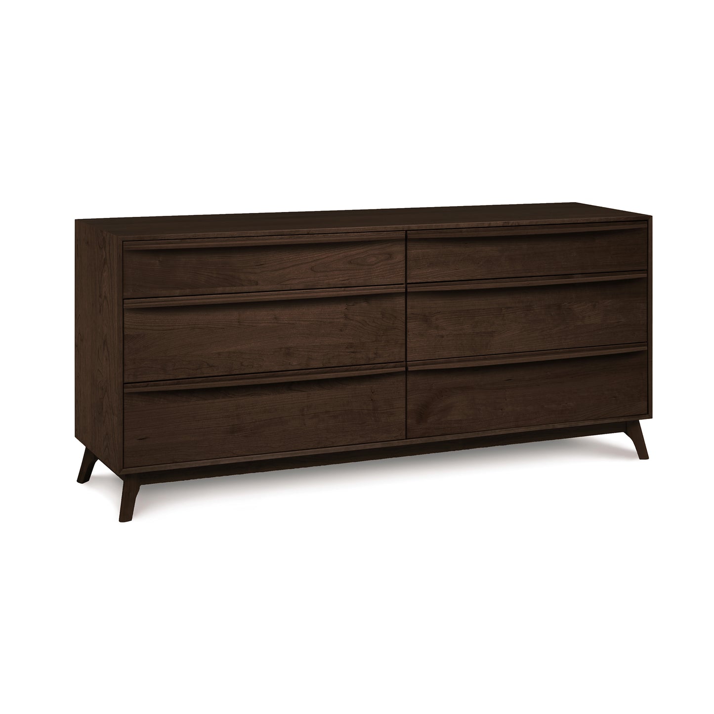 Copeland Furniture Catalina 6-Drawer Dresser, crafted from sustainable wood, featuring angled legs and a sleek design.