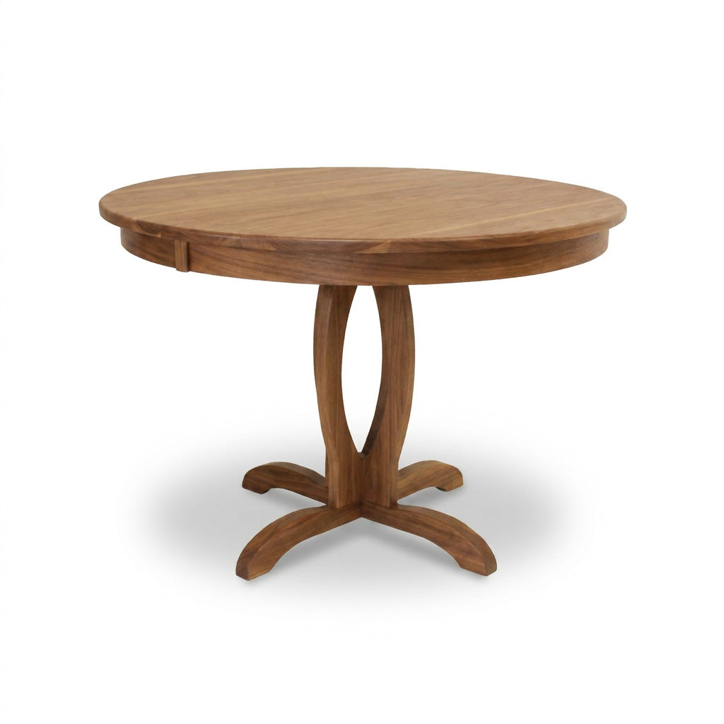 Cherry Blossom Single Pedestal Round Table by Lyndon Furniture, handcrafted in Vermont from solid wood, showcases elegant craftsmanship and timeless design.