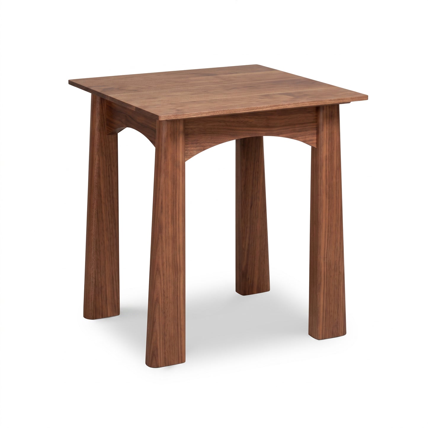 Maple Corner Woodworks Cherry Moon End Table, handcrafted from solid cherry hardwood with a smooth square top and four sturdy legs.
