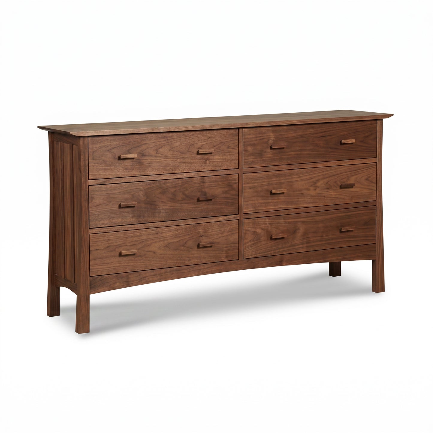Contemporary Craftsman 6-Drawer Dresser by Vermont Furniture Designs with simple handles and solid wood construction, American made.