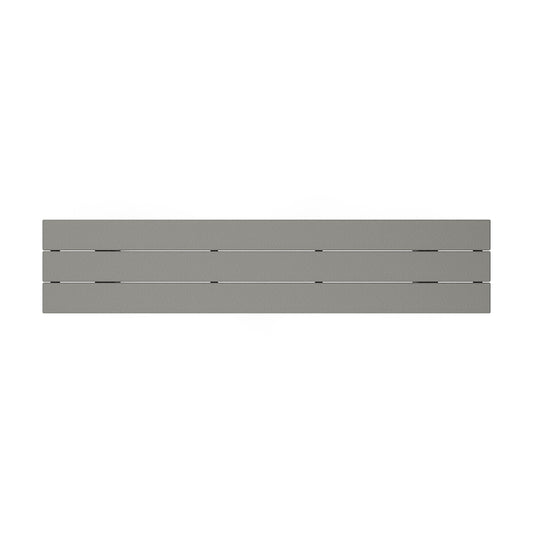 Olive green POLYWOOD Farmhouse Trestle 65" Bench with three horizontal slats made from weather-resistant lumber.