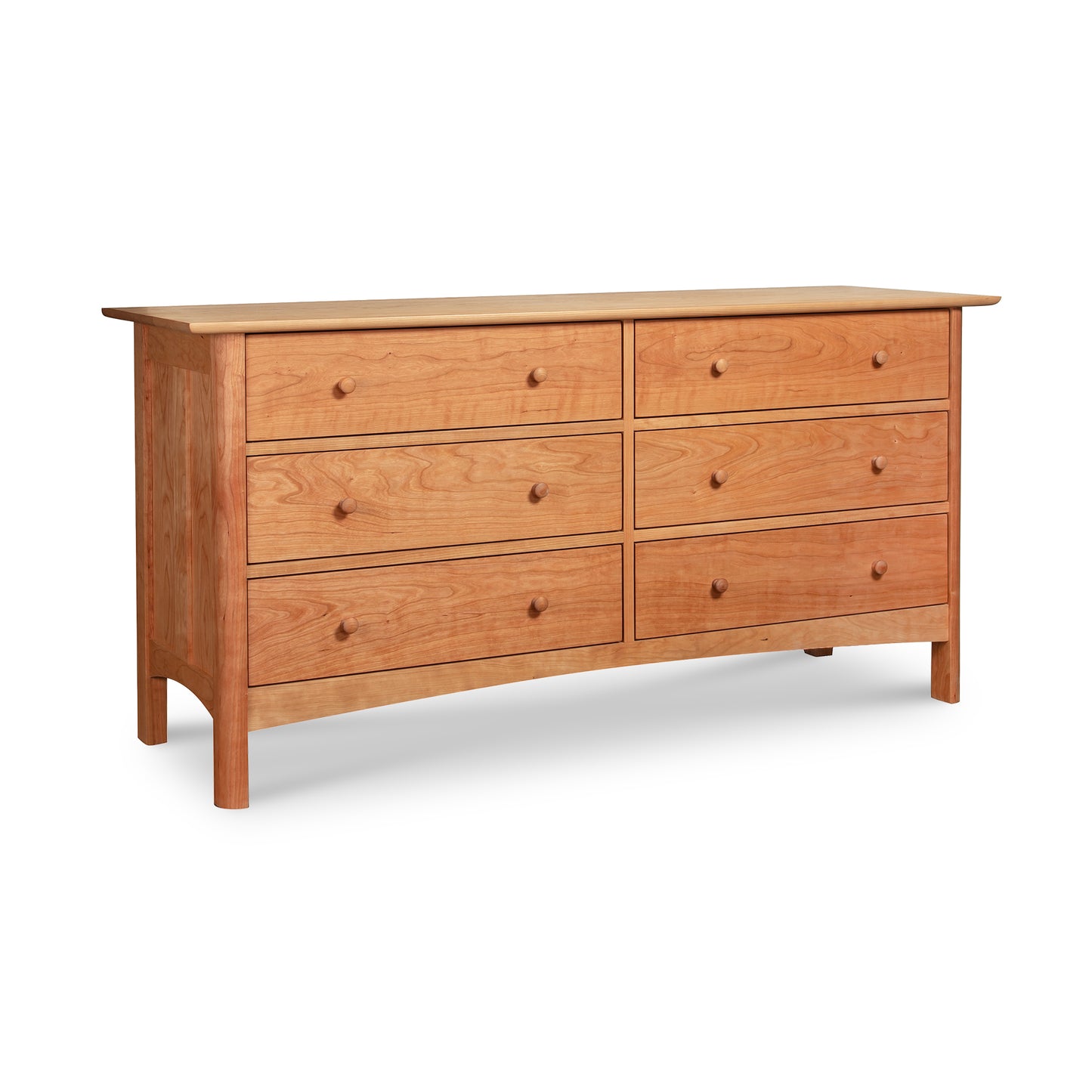Heartwood Shaker 6-Drawer Dresser by Vermont Furniture Designs, handcrafted from solid hardwood with a natural finish and timeless Shaker style.