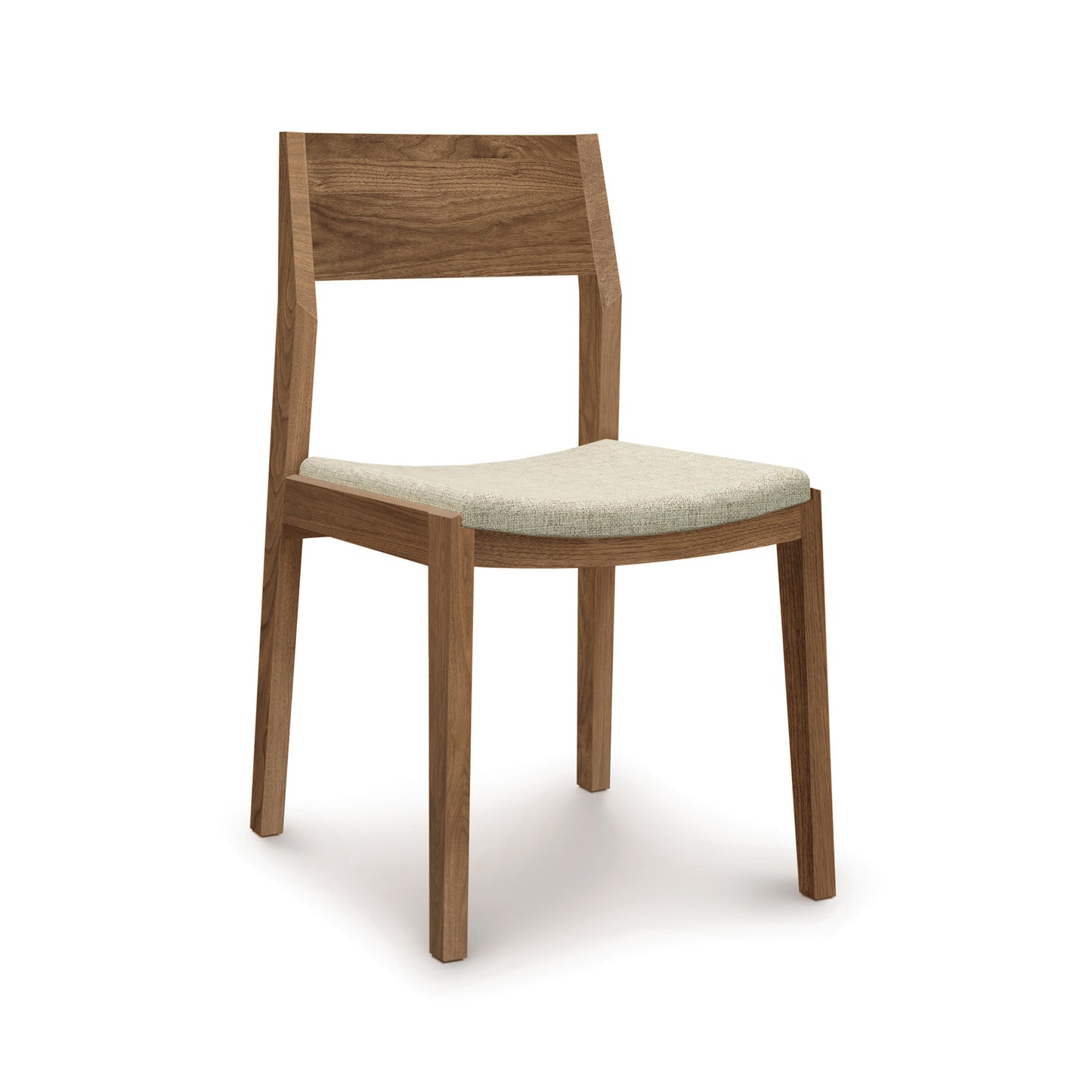 Copeland Furniture Special Order Iso Chair with solid cherry wood frame and light beige cushion, showcasing American craftsmanship.