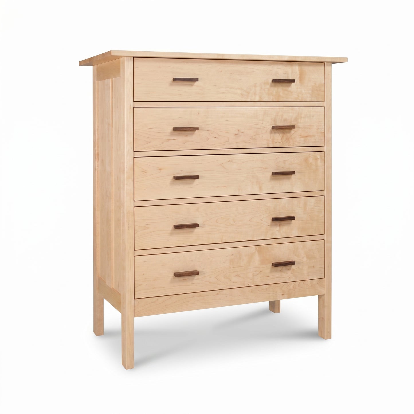 Modern Craftsman 5-Drawer Chest by Vermont Furniture Designs in solid wood, showcasing expert craftsmanship and American-made quality.