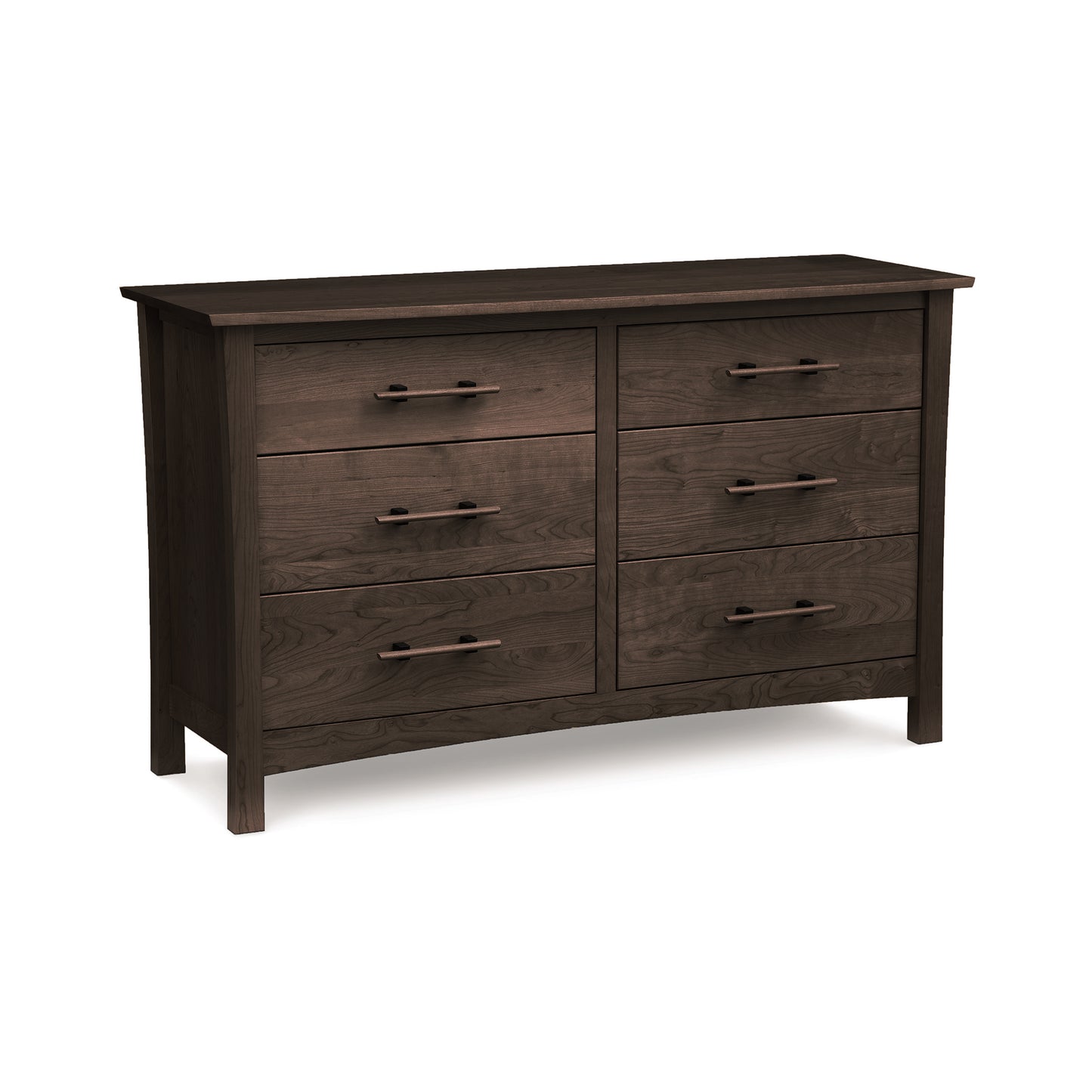 Monterey 6-Drawer Dresser by Copeland Furniture in dark brown wood with simple handles, showcasing eco-friendly craftsmanship.