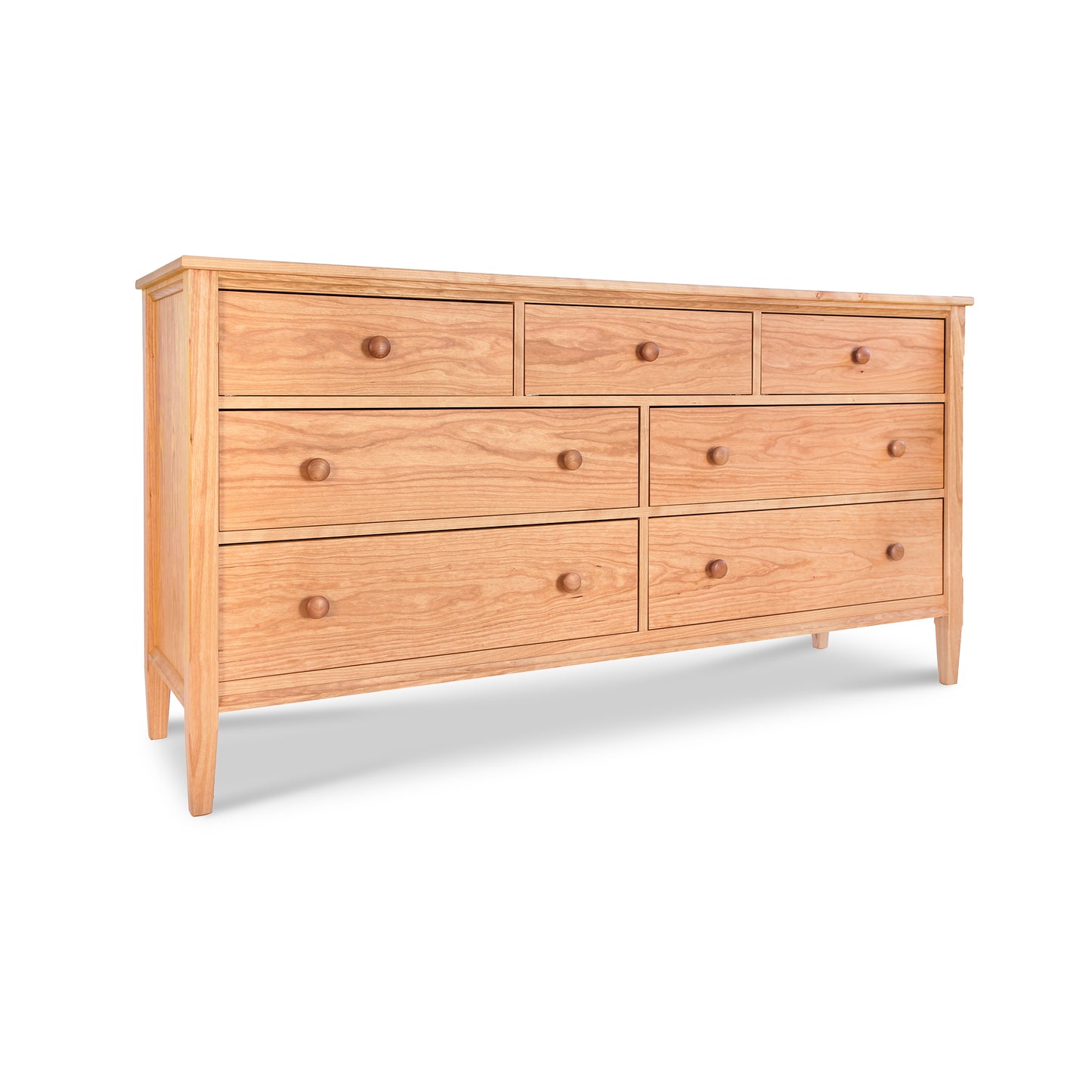 Vermont Shaker 7-Drawer Dresser by Maple Corner Woodworks with classic round knobs and handcrafted, American made solid wood design.