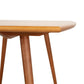 Addison Boat Top Extension Table by Lyndon Furniture showcasing a round top with four angled legs in a minimalist design.