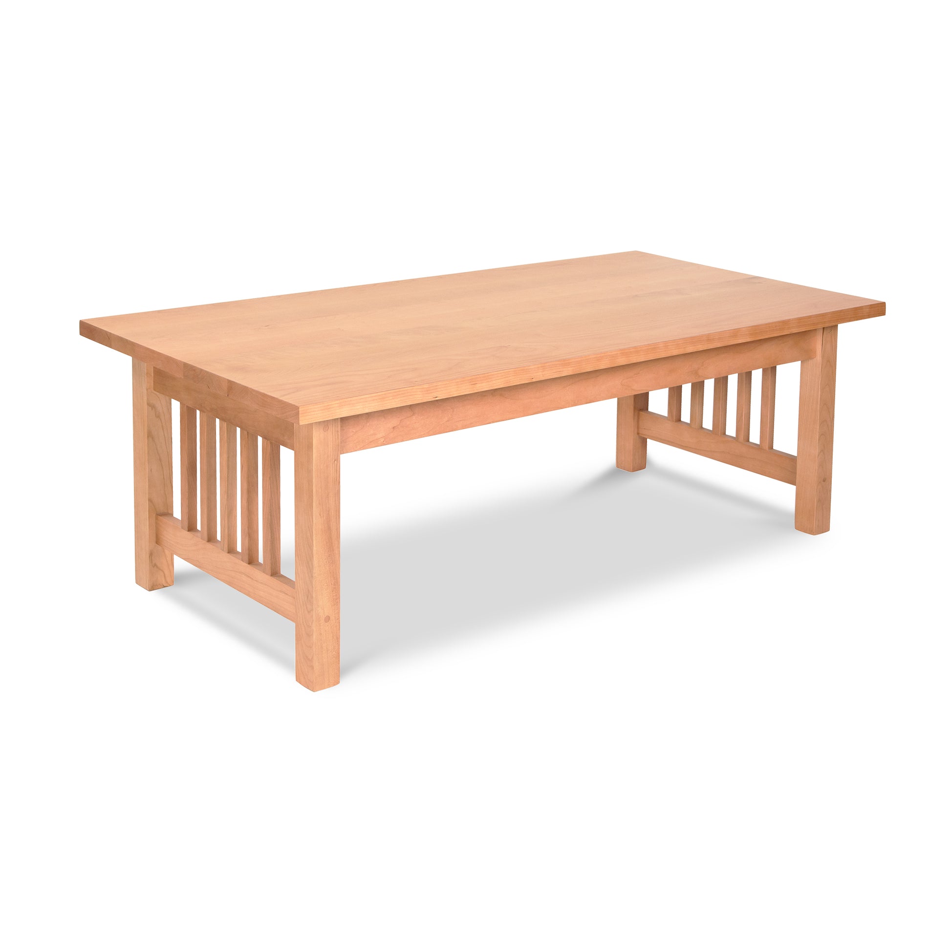 Lyndon Furniture American Mission Coffee Table crafted from solid wood with signature slatted sides, highlighting its craftsmanship and design.