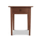 American Shaker 1-Drawer Nightstand by Maple Corner Woodworks in solid hardwood, featuring a central drawer with a round knob.