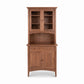 American Shaker Small 38" China Cabinet by Maple Corner Woodworks with glass doors, open shelves, and lower cabinets in handcrafted medium-toned wood.