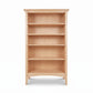 American Shaker Bookcase by Maple Corner Woodworks with four light wood shelves, showcasing handcrafted American-made quality.