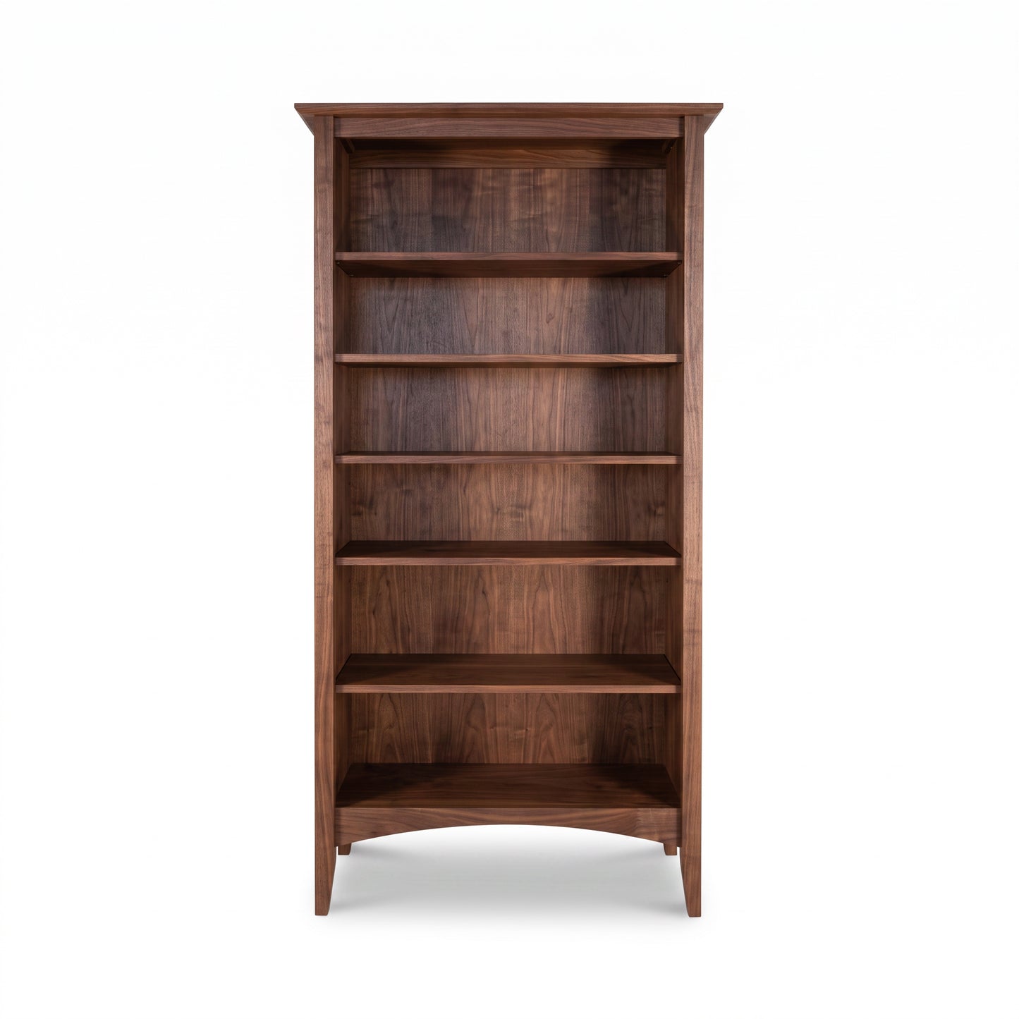 American Shaker Bookcase by Maple Corner Woodworks with six sturdy hardwood shelves and timeless shaker style, handcrafted in the USA.