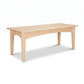 American Shaker Coffee Table by Maple Corner Woodworks in solid hardwood, four-leg design, expertly crafted in the USA.