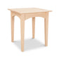 American Shaker End Table by Maple Corner Woodworks, handcrafted in light Vermont wood, showcases superior craftsmanship and timeless design.