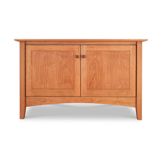 American Shaker 48" TV Stand by Maple Corner Woodworks in natural finish, handcrafted from solid hardwood with two doors.