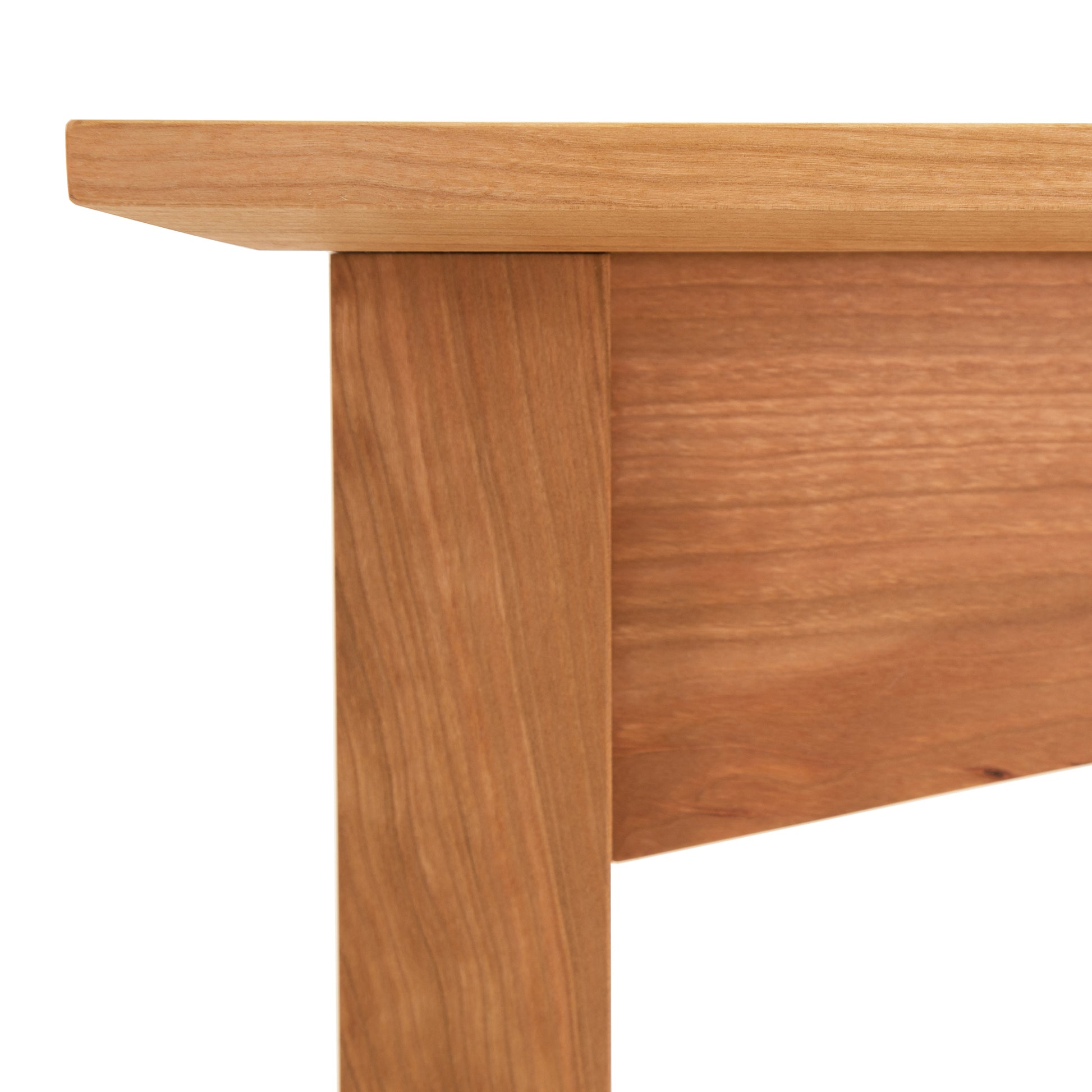 American Shaker Sofa Table by Maple Corner Woodworks featuring smooth finish and natural wood grain on the leg and tabletop, showcasing timeless craftsmanship and eco-friendly design.
