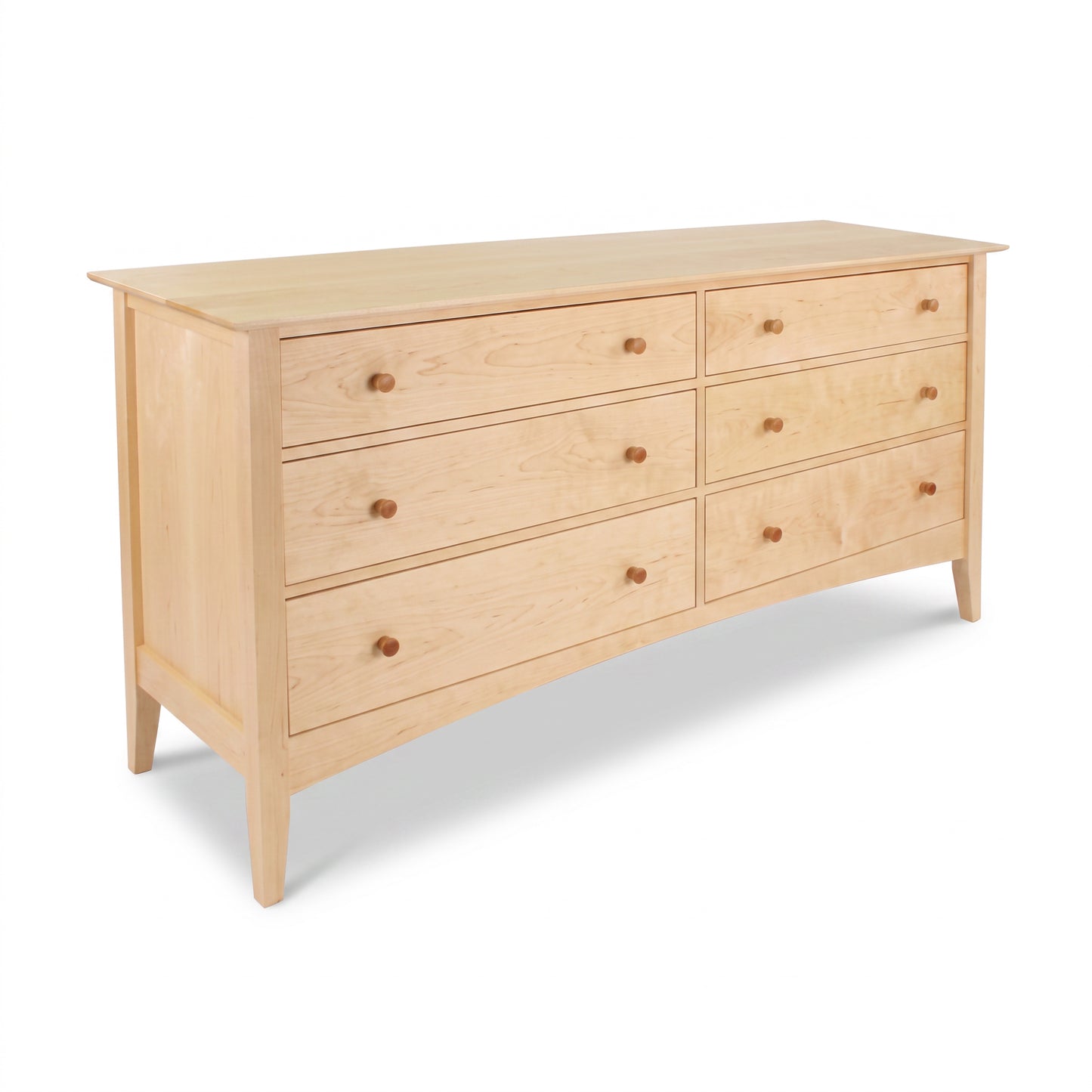 American Shaker 6-Drawer Dresser by Maple Corner Woodworks in solid wood, featuring classic lines and handcrafted Vermont quality.
