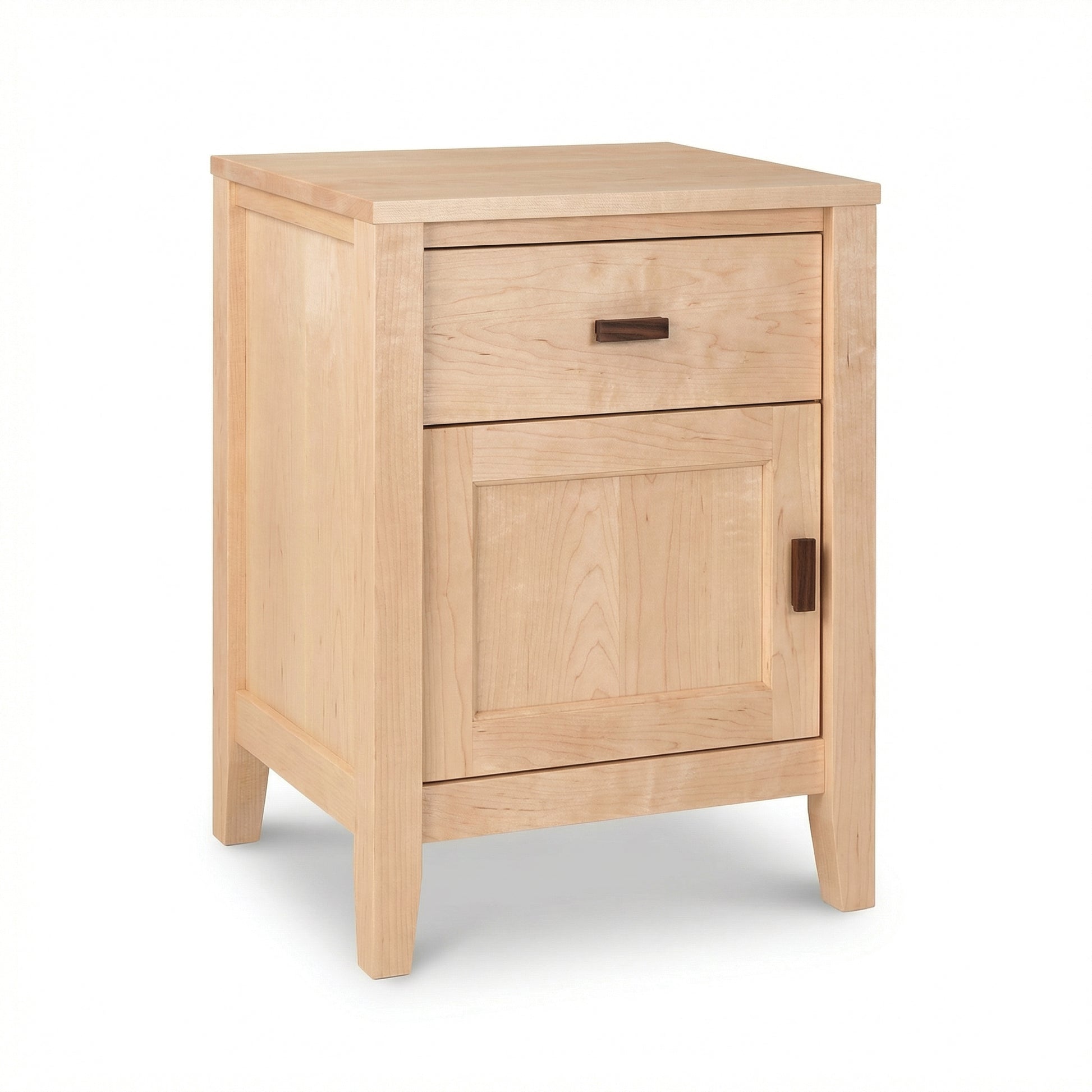 Andover Modern 1-Drawer Nightstand with Door by Maple Corner Woodworks, expertly crafted in Vermont from sustainable hardwood, American made furniture.