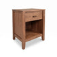 Maple Corner Woodworks Andover Modern 1-Drawer Enclosed Shelf Nightstand, crafted in America, showcases its quality design and craftsmanship.