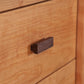Andover Modern 3-Drawer Nightstand by Maple Corner Woodworks showcasing Vermont craftsmanship, featuring a rectangular dark brown wooden handle on a light brown panel for an eco-friendly, high-quality furniture choice.