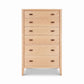 Andover Modern 6-Drawer Chest by Maple Corner Woodworks in solid wood with rectangular handles, showcasing fine American craftsmanship.