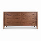 Maple Corner Woodworks Andover Modern 6-Drawer Dresser in solid walnut, featuring angled legs and a flat top, handcrafted by Vermont artisans.