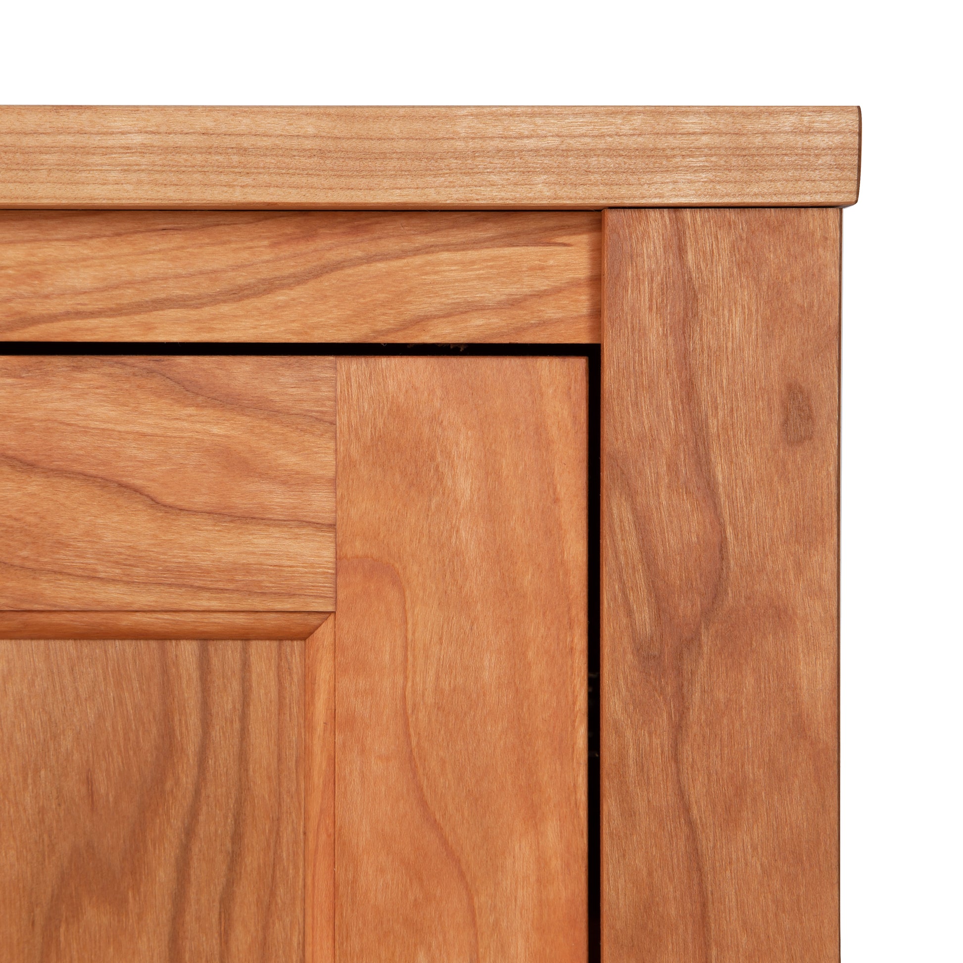 Andover Modern 64" TV Stand by Maple Corner Woodworks showcasing its natural finish and refined Vermont craftsmanship with detailed wood grain and precise corner joints.