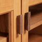 Andover Modern 45" TV Stand by Maple Corner Woodworks, showcasing glass-paneled wooden doors and fine Vermont craftsmanship.