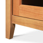 Andover Modern 45" TV Stand by Maple Corner Woodworks featuring natural hardwood construction and glass panel accents, American made furniture.