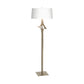 Antasia Floor Lamp by Hubbardton Forge featuring a handcrafted, sturdy base and a sleek white cylindrical shade, showcasing elegant modern design.