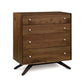 Astrid 4-Drawer Chest in solid North American hardwood with mid-century style angled legs by Copeland Furniture. Handcrafted in Vermont.