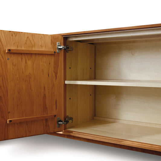 Audrey 4-Door Buffet by Copeland Furniture, featuring handcrafted sustainable hardwood and clean modern lines with four spacious doors.