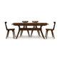 Audrey Extension Dining Table by Copeland Furniture with four matching chairs, featuring elegant hardwood construction and a sleek, modern design.