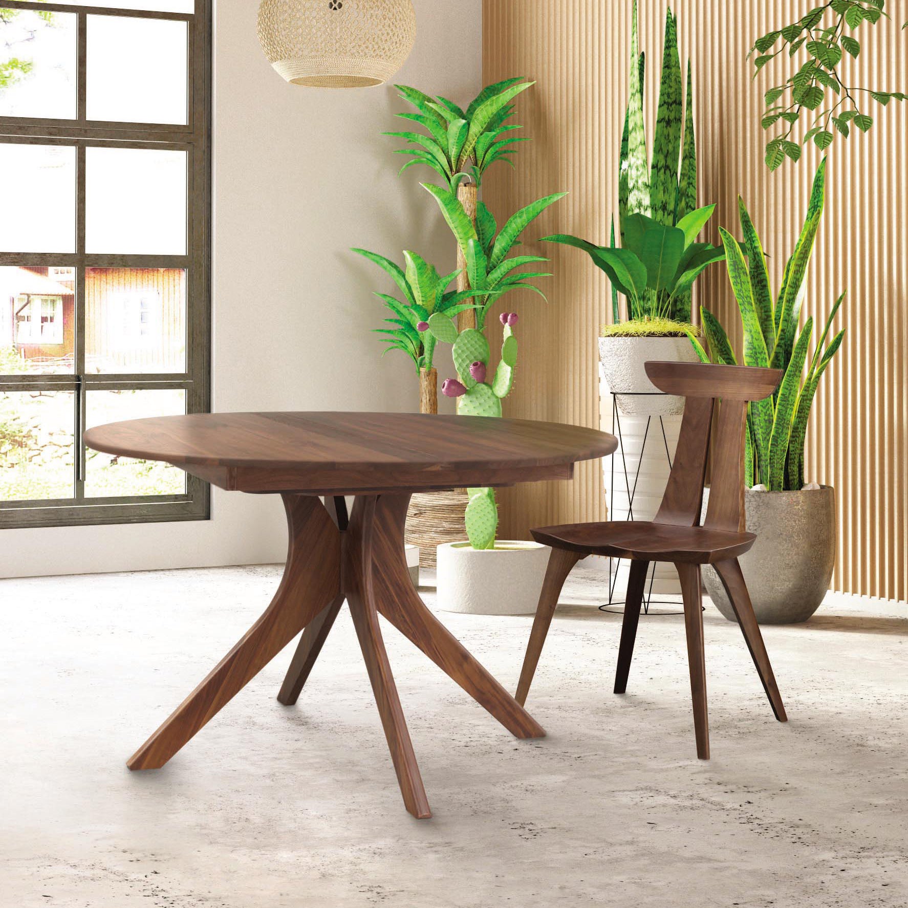Audrey Round Extension Dining Table by Copeland Furniture featuring solid wood craftsmanship and contemporary design.