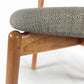 Baton Chair by Copeland Furniture with textured gray fabric seat and sleek light wood frame, fine American craftsmanship highlighted.
