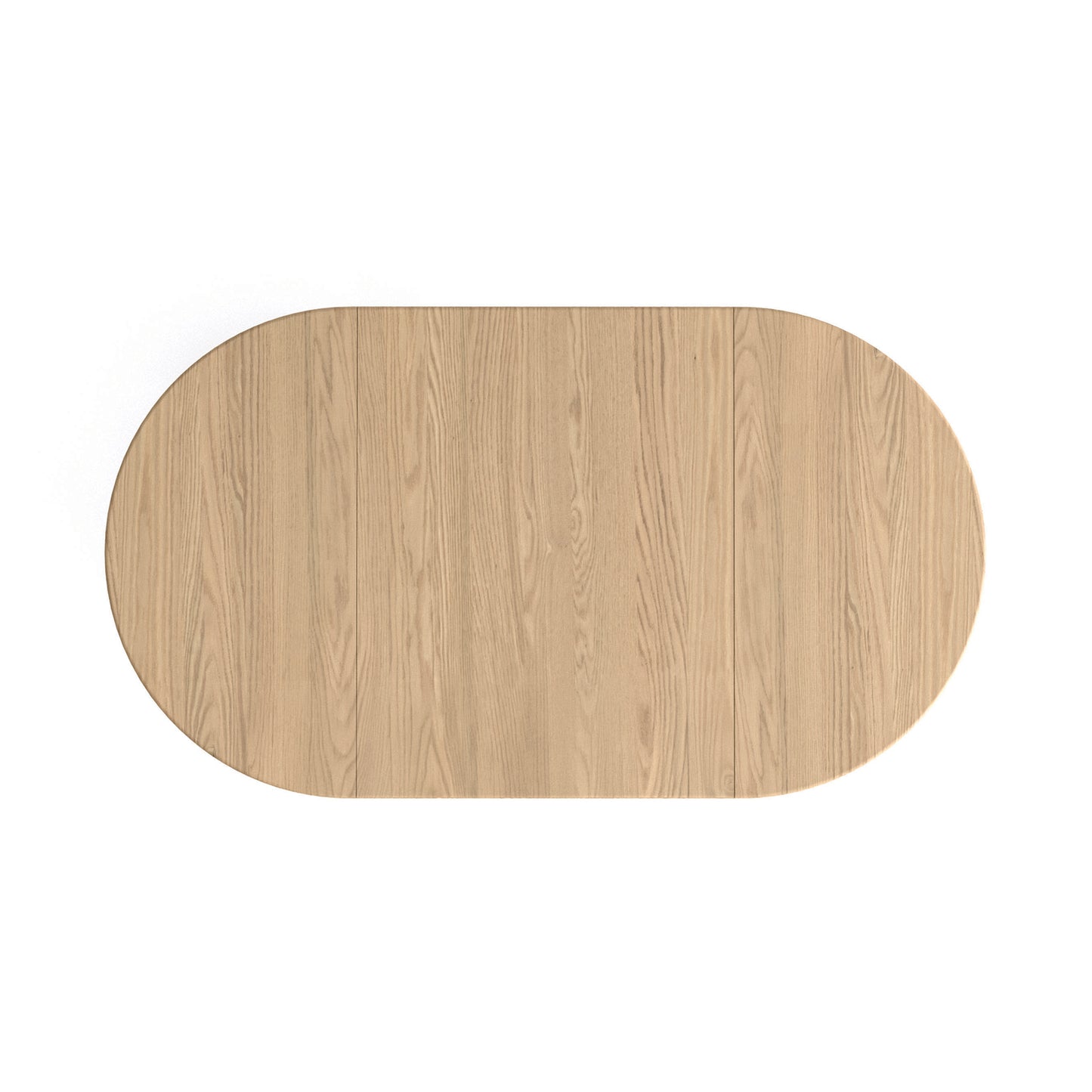 Copeland Baton Drop-Leaf Dining Table with smooth, oval light wood surface and distinct wood grain, showcasing fine American craftsmanship.