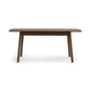 Copeland Baton Extension Dining Table with Mid-Century curves and angled legs, crafted in solid wood and American made.