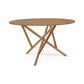 Baton Round Solid Top Dining Table by Copeland Furniture with angled legs, showcasing American-made craftsmanship and contemporary design.