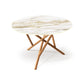 Copeland Furniture Baton Round Table with a durable sintered stone top and unique intersecting wooden legs, highlighting craftsmanship and design.