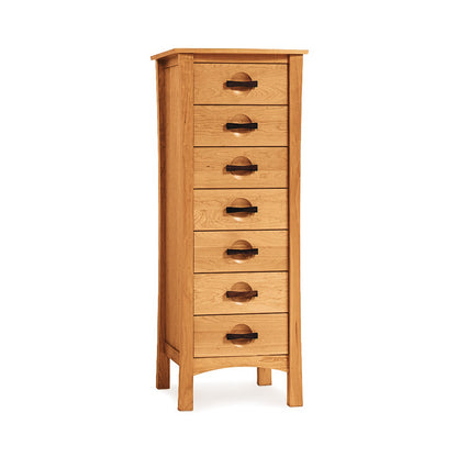 Berkeley 7-Drawer Lingerie Chest by Copeland Furniture, tall American Craftsman style wooden dresser, sustainably crafted.