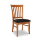 Bistro Dining Chair 4-piece set by Lyndon Furniture with vertical slat backs, black cushions, handcrafted from cherry wood in Vermont.