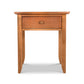 Bow Front 1-Drawer Nightstand by Lyndon Furniture, handcrafted in Vermont from sustainable wood, features a single drawer with a round knob.