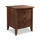 Lyndon Furniture Bow Front 3-Drawer Nightstand, handcrafted in Vermont from sustainable wood, featuring a curved front and round knobs.