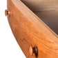 Bow Front 5-Drawer Chest by Lyndon Furniture, crafted from solid hardwood with a natural finish and round knobs, highlighting fine American-made craftsmanship.