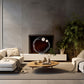 American-made modern living room furniture featuring two neutral-tone sofas and a round wood table, crafted for quality by Vermont artisans.