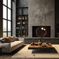 Gray American-made sofa and solid wood coffee table take center stage in a modern living room, highlighting Vermont-crafted furniture quality.