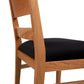 Burke Modern Chair with black upholstery, Scandinavian-inspired design by Vermont Woods Studios. American made, high quality craftsmanship shown close up.