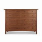 Burlington Shaker 10-Drawer Dresser in solid wood, showcasing classic American craftsmanship and a smooth Shaker design by Vermont Furniture Designs.